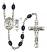 Saint Christopher and Track&Field Rosary with 8X6mm Black Onyx Beads