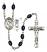 Saint Christopher and Track&Field Rosary with 8X6mm Black Onyx Beads