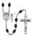 Saint Christopher and Lacrosse Rosary with 8X6mm Black Onyx Beads