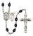 Saint Sebastian and Basketball Rosary with 8X6mm Black Onyx Beads