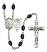 Saint Sebastian and Soccer Rosary with 8X6mm Black Onyx Beads