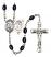 Saint Sebastian and Hockey Rosary with 8X6mm Black Onyx Beads