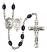 Saint Sebastian and Tennis Rosary with 8X6mm Black Onyx Beads