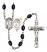 Saint Sebastian and Golf Rosary with 8X6mm Black Onyx Beads