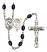 Saint Sebastian and Track & Field-Woman Rosary with 8X6mm Black Onyx Beads