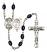 Saint Sebastian and Swimming Rosary with 8X6mm Black Onyx Beads