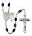 Saint Sebastian and Dance Rosary with 8X6mm Black Onyx Beads