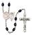 Saint Sebastian and Gymnastics Rosary with 8X6mm Black Onyx Beads