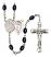 Saint Sebastian and Choir Rosary with 8X6mm Black Onyx Beads