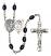 Saint Sebastian and Karate Rosary with 8X6mm Black Onyx Beads