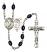 Saint Sebastian and Lacrosse Rosary with 8X6mm Black Onyx Beads