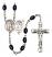 Saint Sebastian and Women's Soccer Rosary with 8X6mm Black Onyx Beads