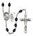 Guardian Angel and Football Rosary with 8X6mm Black Onyx Beads