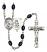 Guardian Angel and Soccer Rosary with 8X6mm Black Onyx Beads