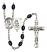 Guardian Angel and Tennis Rosary with 8X6mm Black Onyx Beads