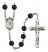 Saint Anthony of Padua Engravable Rosary with Black Onyx Beads