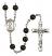 Saint Barbara Engravable Rosary with Black Onyx Beads