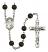 Saint Augustine Engravable Rosary with Black Onyx Beads