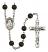 Saint Frances Cabrini Engravable Rosary with Black Onyx Beads