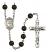 Saint Benjamin Engravable Rosary with Black Onyx Beads