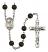 Saint Catherine of Siena Engravable Rosary with Black Onyx Beads