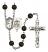 Saint Brendan The Navigator and Navy Rosary with Black Onyx Beads