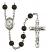 Saint Camillus of Lellis Engravable Rosary with Black Onyx Beads