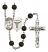 Saint Camillus of Lellis and Nurse Rosary with Black Onyx Beads