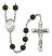 Saint Charles Borromeo Engravable Rosary with Black Onyx Beads