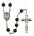 Saint Catherine Laboure Engravable Rosary with Black Onyx Beads