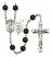 Saint Christopher and Air Force Rosary with Black Onyx Beads