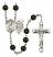 Saint Christopher and EMT Rosary with Black Onyx Beads