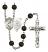 Saint Christopher and Army Rosary with Black Onyx Beads