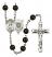 Saint Christopher and Coast Guard Rosary with Black Onyx Beads