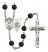 Saint Christopher and Marines Rosary with Black Onyx Beads