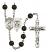 Saint Christopher and Navy Rosary with Black Onyx Beads