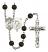 Saint Christopher and Paratrooper Rosary with Black Onyx Beads