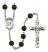 Saint Edward the Confessor Engravable Rosary with Black Onyx Beads