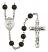 Saint Jane of Valois Engravable Rosary with Black Onyx Beads