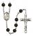 Saint Dymphna Engravable Rosary with Black Onyx Beads