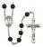 Saint Francis of Assisi Engravable Rosary with Black Onyx Beads