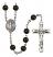 San Francis Engravable Rosary with Black Onyx Beads