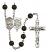 Saint George and EMT Rosary with Black Onyx Beads