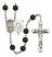 Saint George and Paratrooper Rosary with Black Onyx Beads