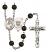 Saint Joan of Arc and Coast Guard Rosary with Black Onyx Beads