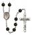 San Judas Engravable Rosary with Black Onyx Beads