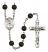 Saint Louise de Marillac Engravable Rosary with Black Onyx Beads