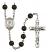 Saint Martha Engravable Rosary with Black Onyx Beads