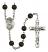 Saint Michael the Archangel Engravable Rosary with Black Onyx Beads