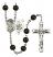 Saint Michael and Marines Rosary with Black Onyx Beads